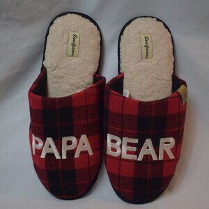 Dearfoams Plaid Papa Bear Slippers Size 11-12